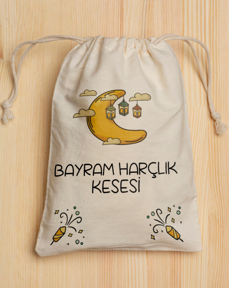 Hilal ve Kandil Desenli- Çocuk Bayram Harçlık Kesesi