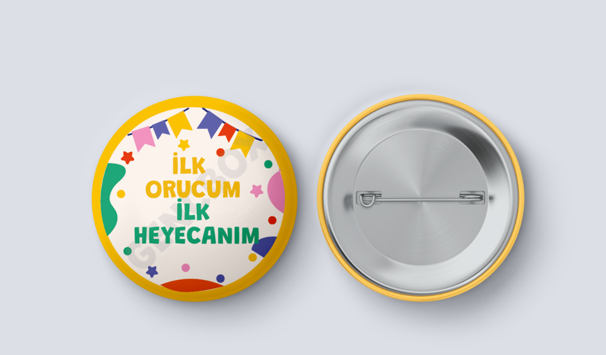 İlk Orucum İlk Heyecanım - Sarı Çocuk İğneli Rozet