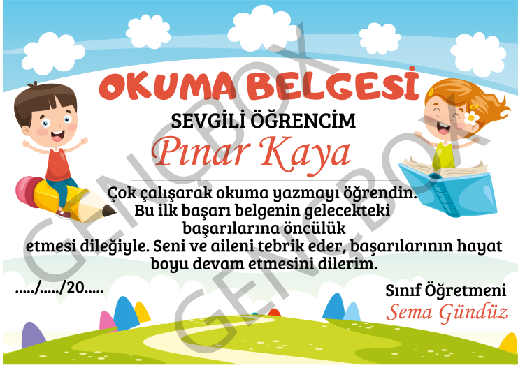 İsimli Okuma Belgesi