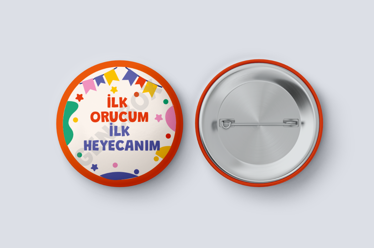 İlk Orucum İlk Heyecanım - Turuncu Çocuk İğneli Rozet