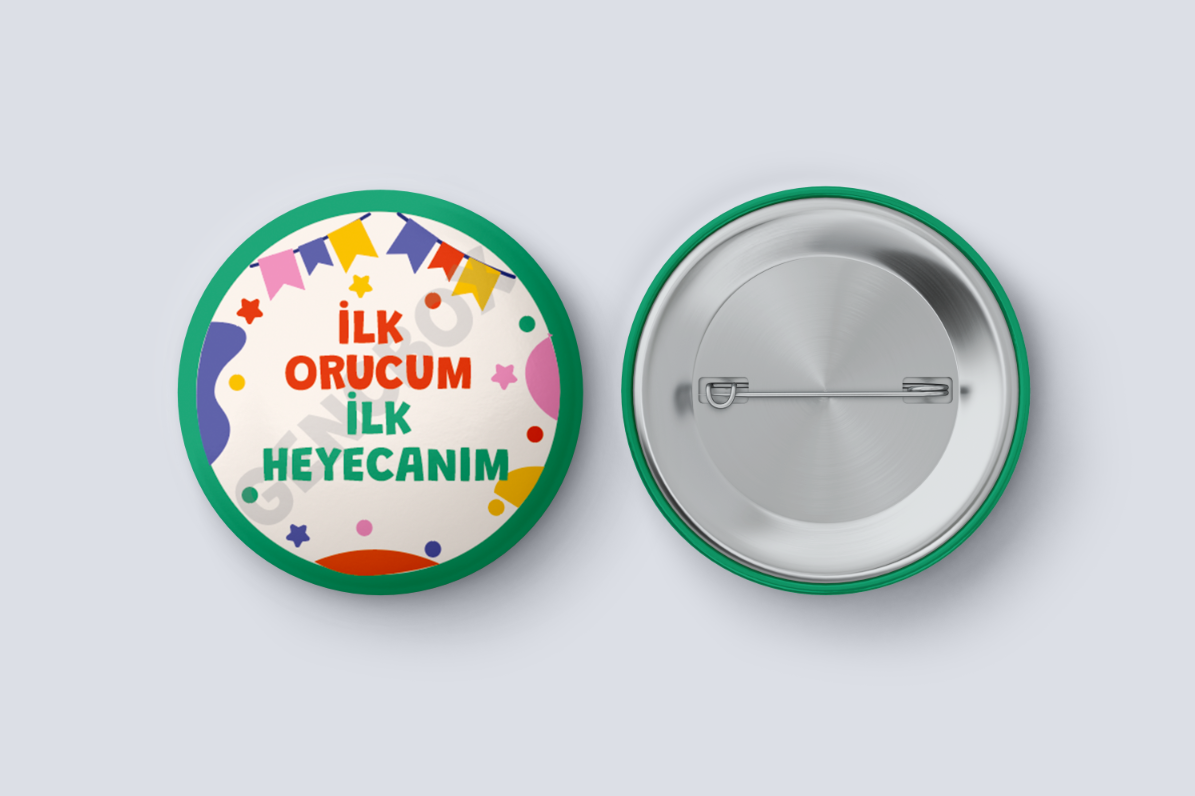 İlk Orucum İlk Heyecanım - Yeşil Çocuk İğneli Rozet